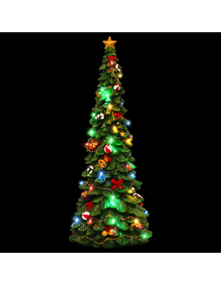 Albero di Natale con luci SALO 16,5 x 15,5 x 40 cm Resina Verde