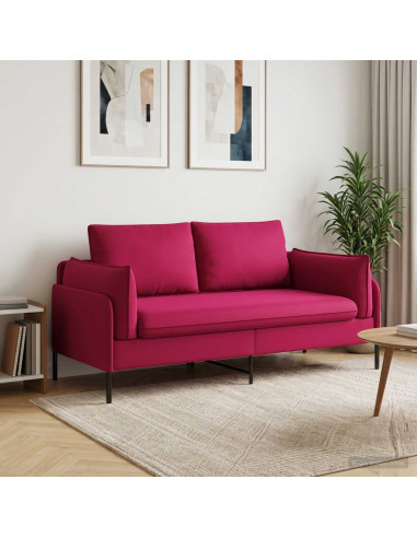 Divano a 2 Posti 2 posto Rosso Vino 188 x 81 x 89 cm Velluto