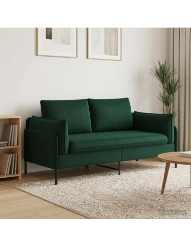 Divano a 2 Posti 2 posto Verde Scuro 188 x 81 x 89 cm Velluto
