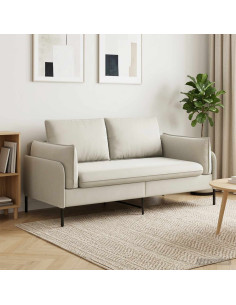 Divano a 2 Posti 2 posto Crema 188 x 81 x 89 cm Velluto
