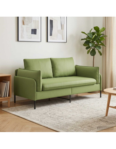 Divano a 2 Posti 2 posto Verde chiaro 188 x 81 x 89 cm Velluto