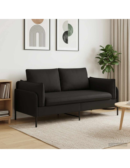 Divano a 2 Posti 2 posto Nero 188 x 81 x 89 cm Velluto