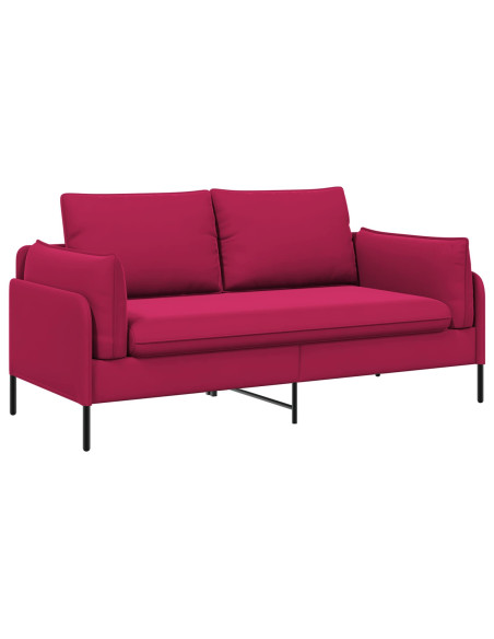 Divano a 2 Posti 2 posto Rosso Vino 188 x 81 x 89 cm Velluto
