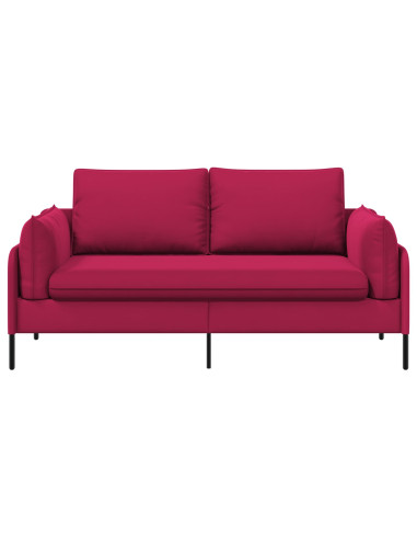 Divano a 2 Posti 2 posto Rosso Vino 188 x 81 x 89 cm Velluto