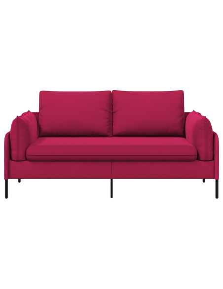 Divano a 2 Posti 2 posto Rosso Vino 188 x 81 x 89 cm Velluto