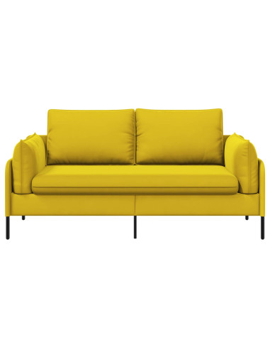 Divano a 2 Posti 2 posto Giallo 188 x 81 x 89 cm Velluto