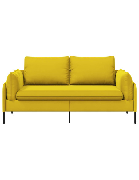 Divano a 2 Posti 2 posto Giallo 188 x 81 x 89 cm Velluto