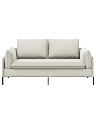 Divano a 2 Posti 2 posto Crema 188 x 81 x 89 cm Velluto