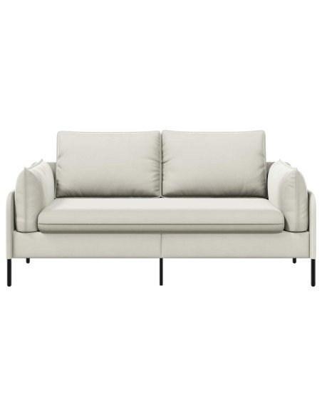 Divano a 2 Posti 2 posto Crema 188 x 81 x 89 cm Velluto