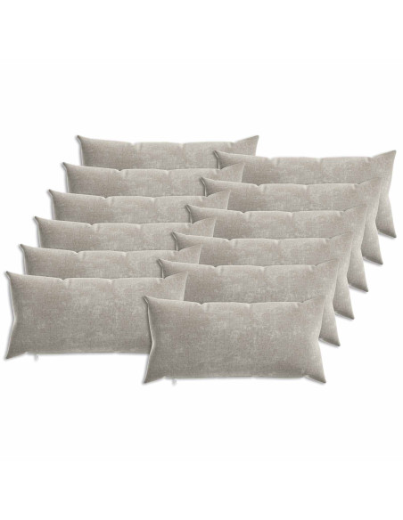Federa 12 pz HEERLEN Grigio Chiaro 40 x 80 cm Tessuto Chenille