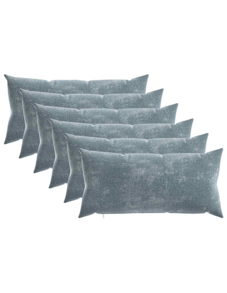Federa 6 pz HEERLEN Azzurro 40 x 80 cm Tessuto Chenille