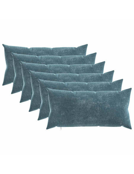 Federa 6 pz HEERLEN Blu 40 x 80 cm Tessuto Chenille