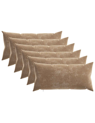 Federa 6 pz HEERLEN Marrone 40 x 80 cm Tessuto Chenille