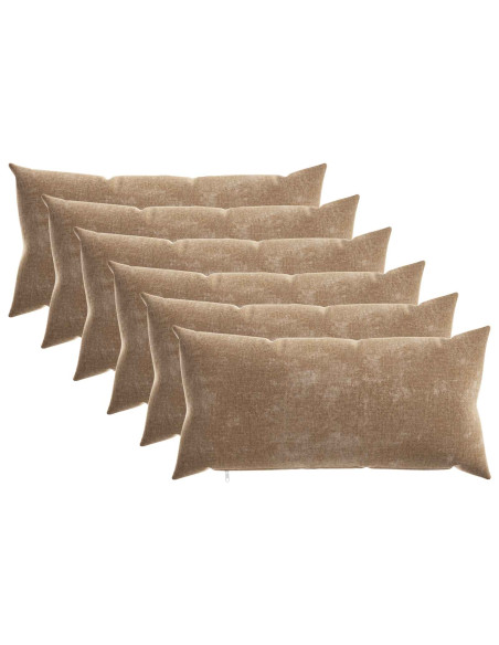 Federa 6 pz HEERLEN Marrone 40 x 80 cm Tessuto Chenille