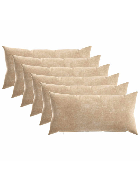 Federa 6 pz HEERLEN Tortora 40 x 80 cm Tessuto Chenille