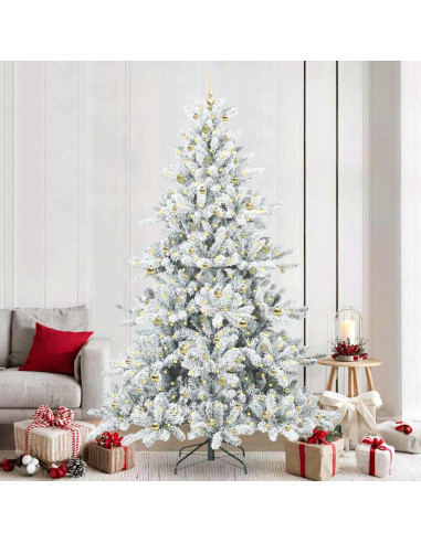 Albero di Natale Artificiale con Rami Pieghevoli Bianco 240 cm