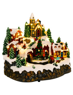 Villaggio di Natale con treno SALO 25,5 x 20 x 23 cm Resina 2