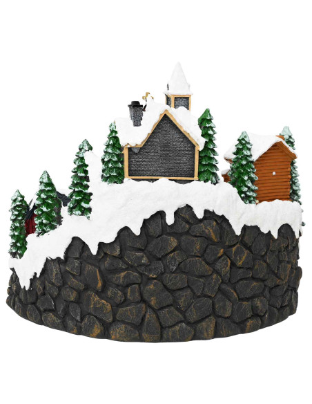Villaggio di Natale con treno SALO 25,5 x 20 x 23 cm Resina