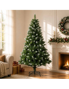 Albero di Natale artificiale 240 cm PVC e Metallo Verde