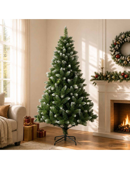 Albero di Natale artificiale 240 cm PVC e Metallo Verde
