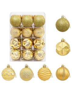 Set di Palline di Natale 36 pz Oro 6 cm Polistirolo
