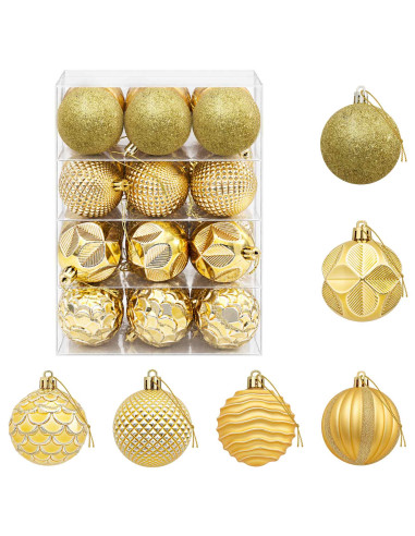 Set di Palline di Natale 36 pz Oro 6 cm Polistirolo