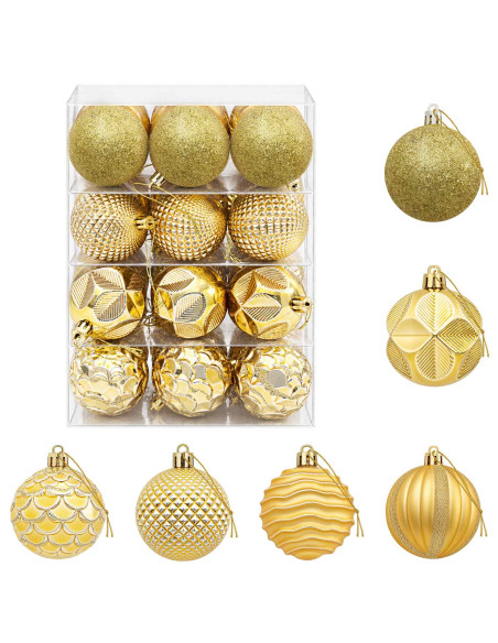 Set di Palline di Natale 36 pz Oro 6 cm Polistirolo
