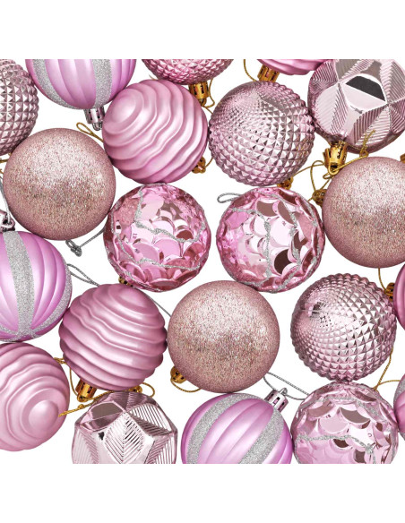 Set di Palline di Natale 36 pz Rosa 6 cm Polistirolo