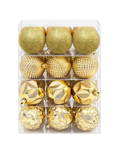 Set di Palline di Natale 36 pz Oro 6 cm Polistirolo 2