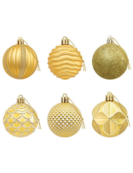 Set di Palline di Natale 36 pz Oro 6 cm Polistirolo