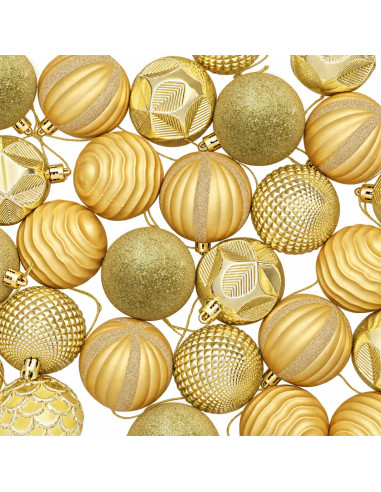 Set di Palline di Natale 36 pz Oro 6 cm Polistirolo