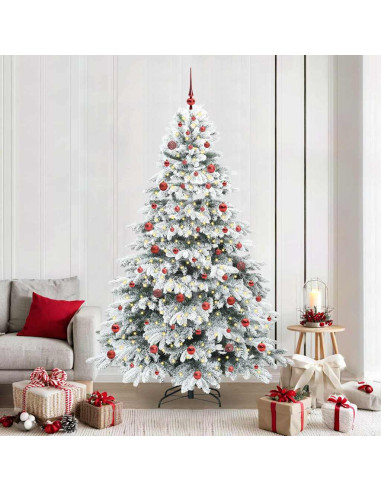 Albero di Natale artificiale con 300 LED Bianco 210 cm PE e PVC