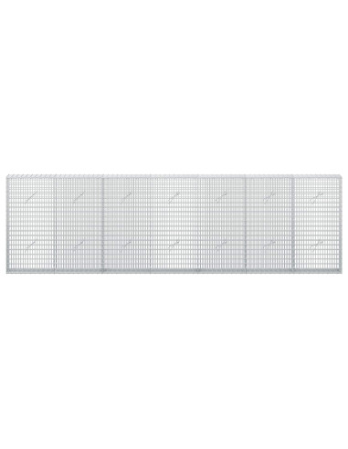 Gabione con Filo da 5 mm e Rete da 5x2,5 cm 350x20x100 cm