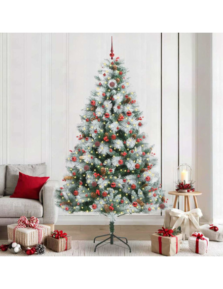 Albero di Natale artificiale Verde e bianco 240 cm