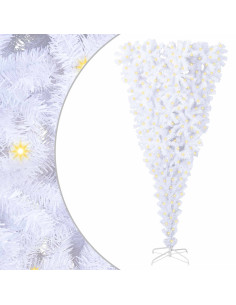 Albero di Natale artificiale Bianco 210 cm PVC e Acciaio 2