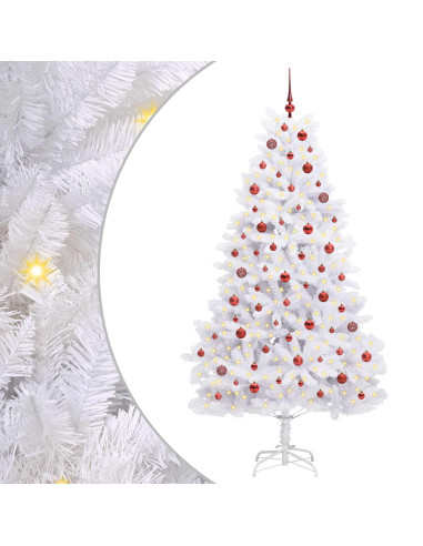 Albero di Natale Artificiale con Rami Pieghevoli Bianco 210 cm