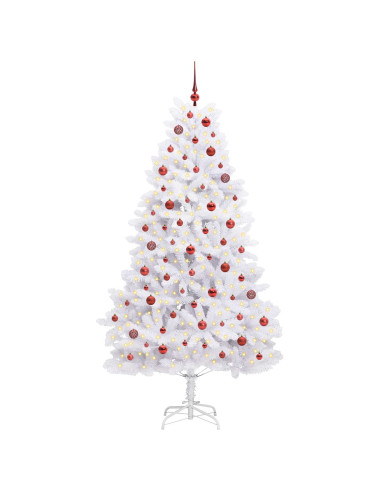Albero di Natale Artificiale con Rami Pieghevoli Bianco 210 cm