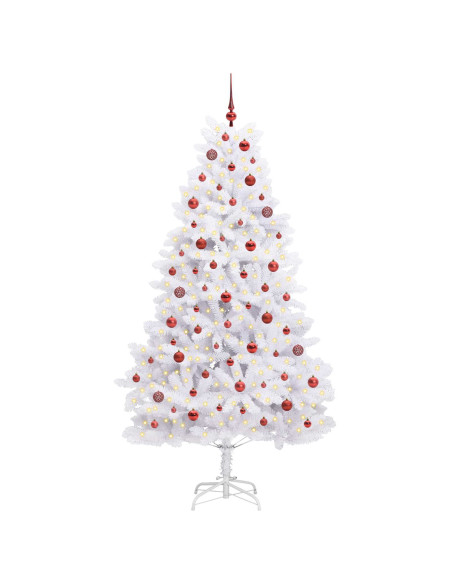 Albero di Natale Artificiale con Rami Pieghevoli Bianco 210 cm
