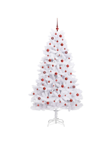 Albero di Natale Artificiale con Rami Pieghevoli Bianco 210 cm