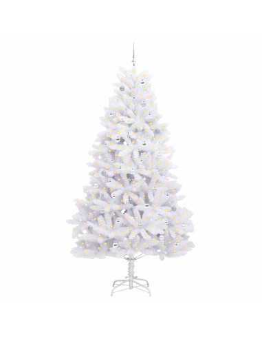 Albero di Natale Artificiale con Rami Pieghevoli Bianco 270 cm