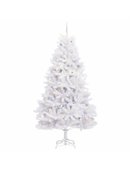 Albero di Natale Artificiale con Rami Pieghevoli Bianco 270 cm