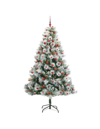 Albero di Natale artificiale Verde e bianco 210 cm