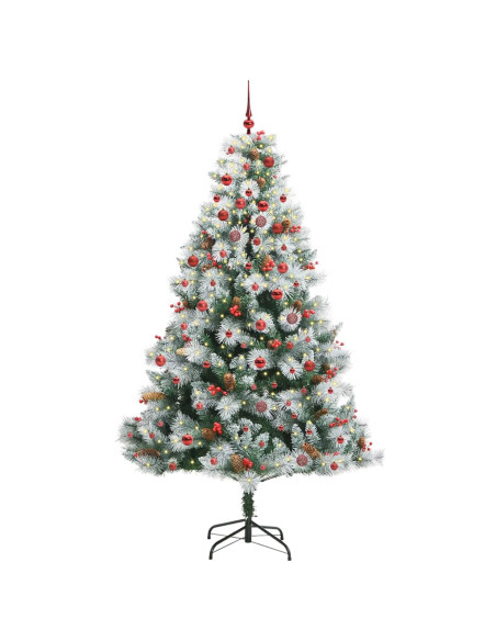 Albero di Natale artificiale Verde e bianco 210 cm