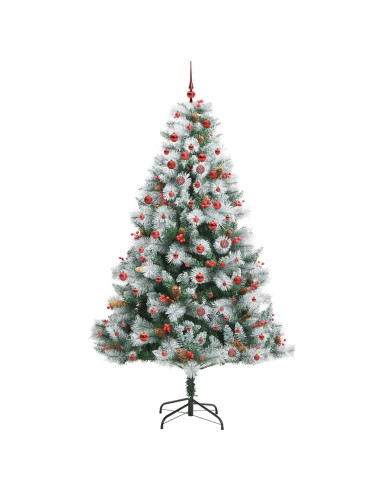 Albero di Natale artificiale Verde e bianco 210 cm