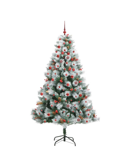 Albero di Natale artificiale Verde e bianco 210 cm