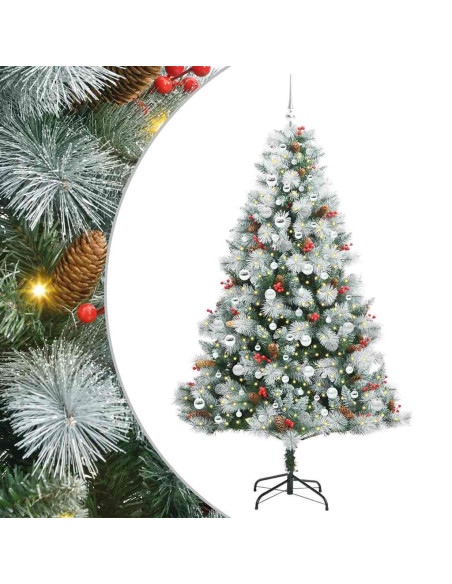 Albero di Natale artificiale Verde e bianco 210 cm