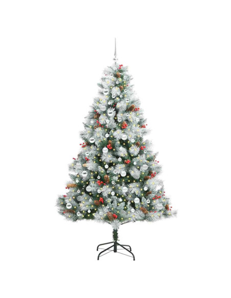 Albero di Natale artificiale Verde e bianco 210 cm
