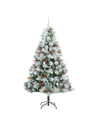 Albero di Natale artificiale Verde e bianco 210 cm