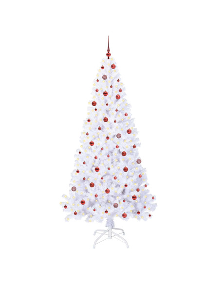 Albero di Natale artificiale Bianco 240 cm PVC e Acciaio
