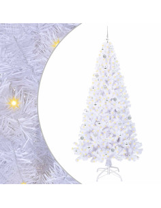 Albero di Natale artificiale Bianco 240 cm PVC e Acciaio 2